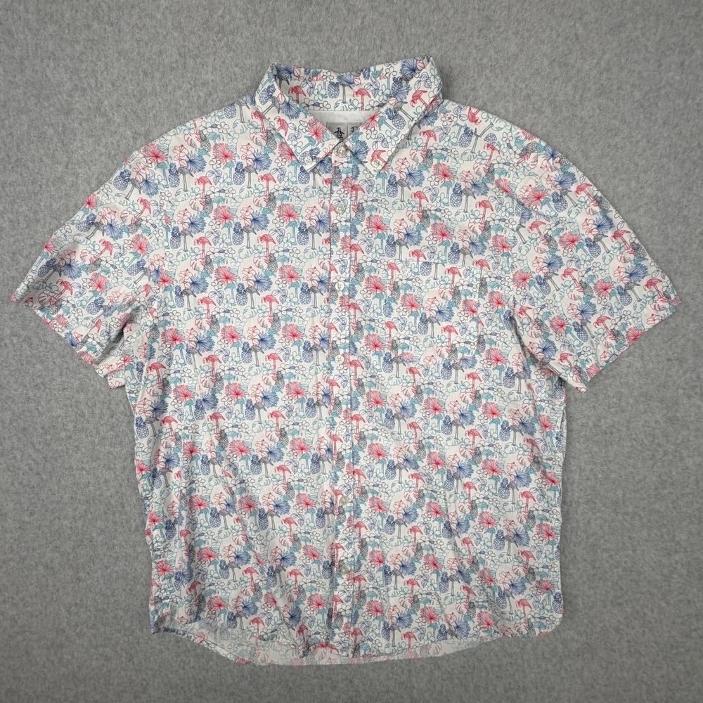 Original Penguin by Munsingwear Shirt Mens XL Multicolor‎ Tropical Flamingo